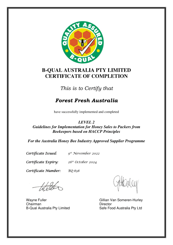 BICWA Certificate